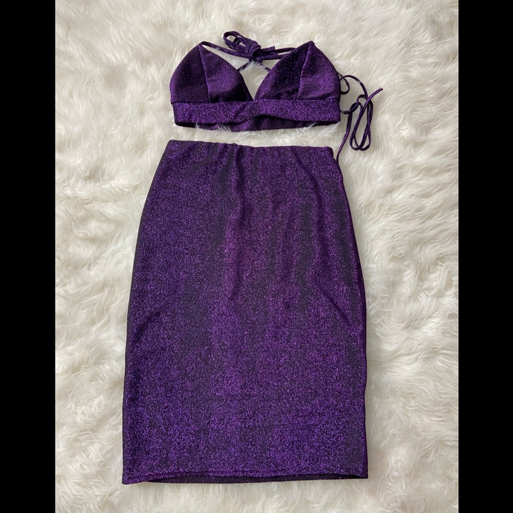 Two piece high waisted purple outfit 💜